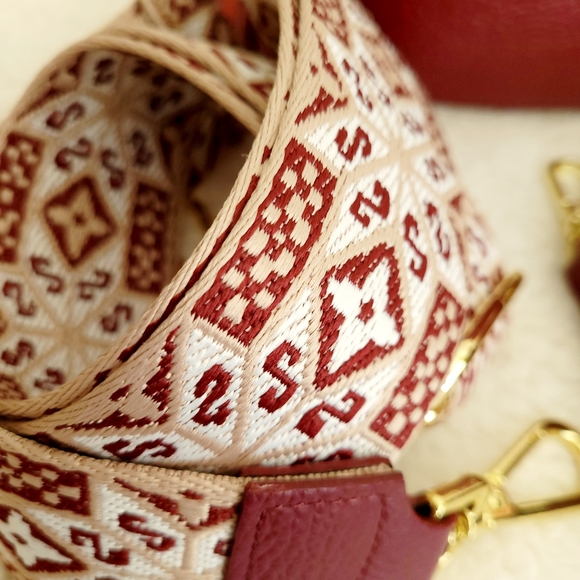 Brand New! Genuine Borse Pelle Italian Red Leather Camera Bag - Picture 4 of 6